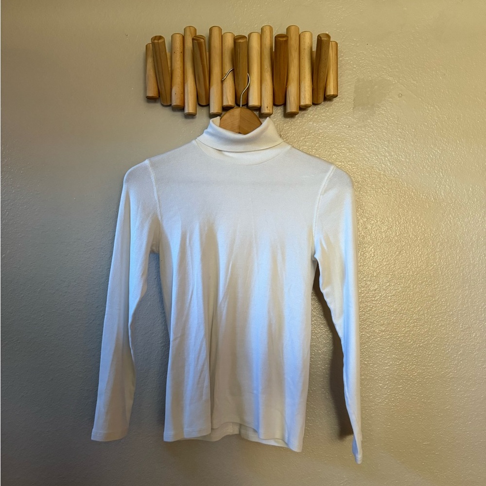 Everlane White Pima Cotton Turtleneck sz med